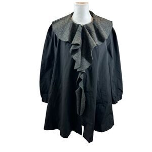 Ladies Reneevon Brand Black and Grey Mixed Media Zipper Closure‎ Jacket Large